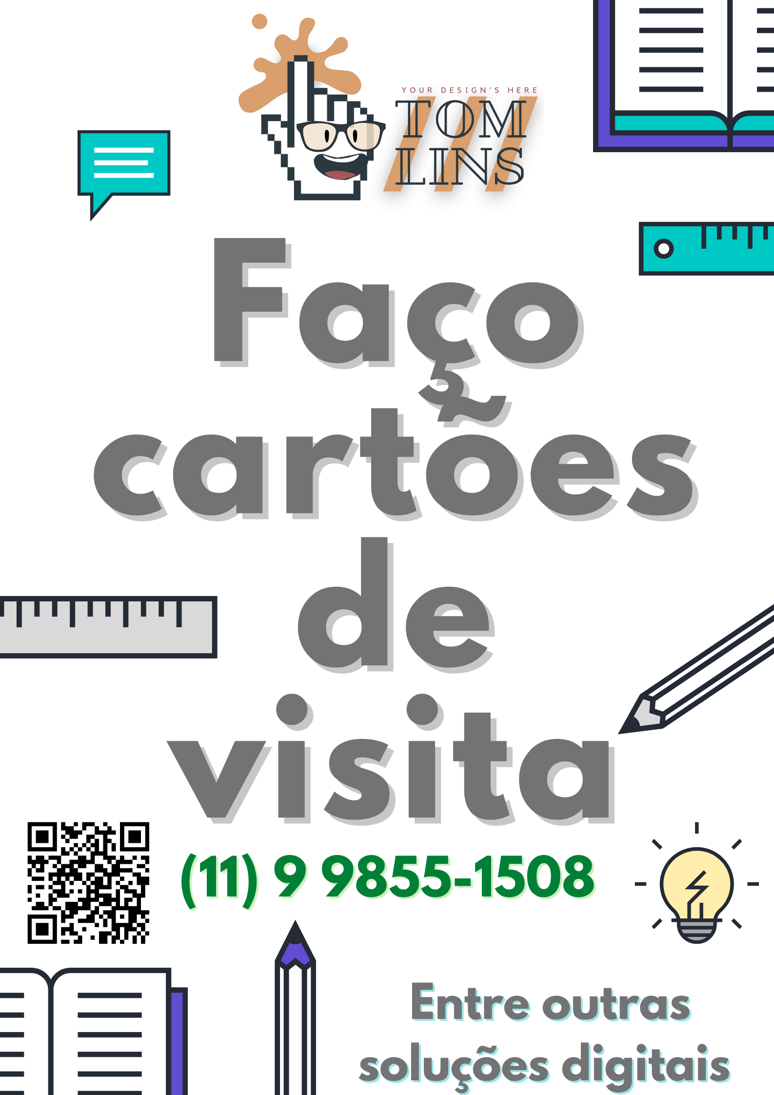 Banner anunciando serviços de web designer e developer Tom Lins